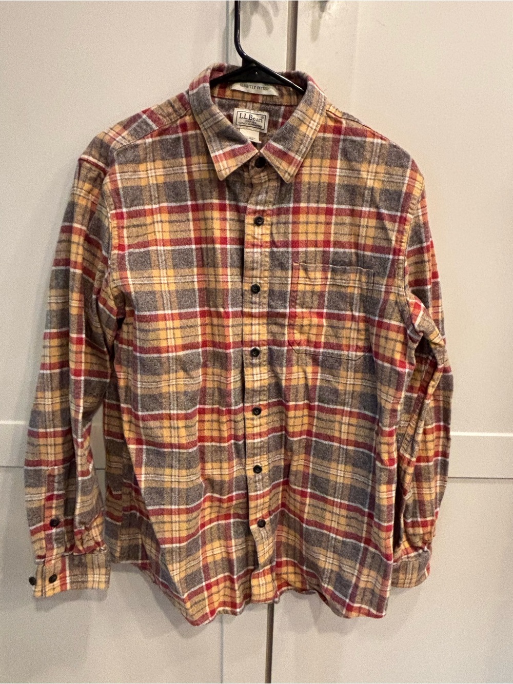 L.L. Bean Men's Plaid Shirt, Size Medium, slim fit